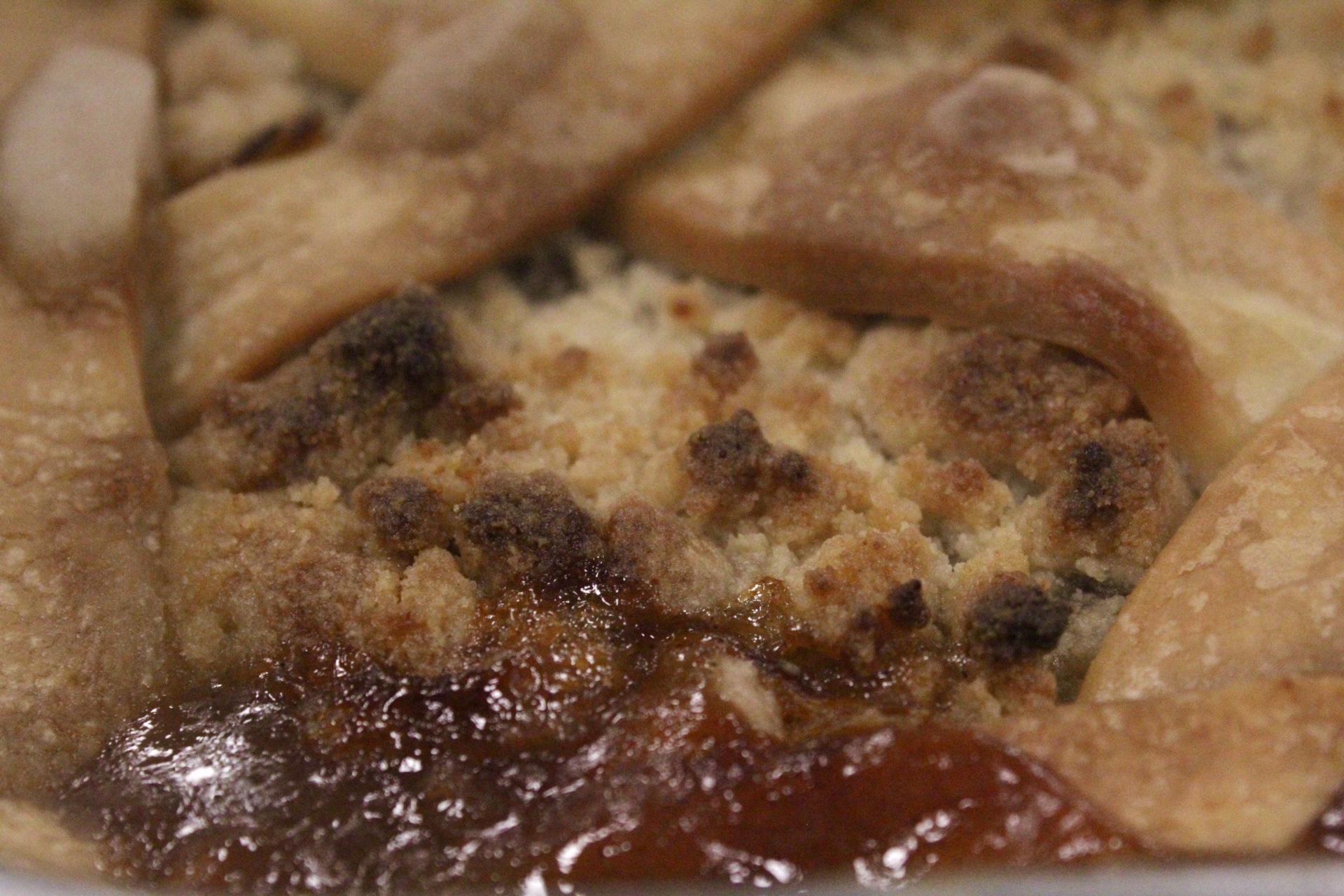 Peach cobbler close-up